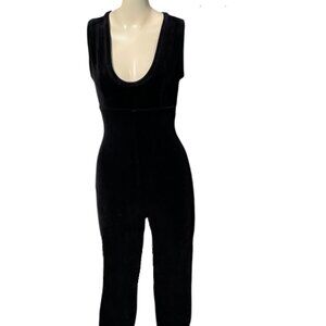 Cesar Arellanes Sleeveless Black Velvet Jumpsuit
